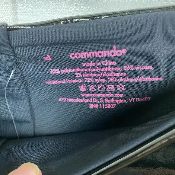 Commando Black Faux Patent Leather Leggings Sz.XL NWT - Picture 10 of 16